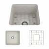 Bocchi 18 in W x 18 in L x 8 in H, Fireclay, Fireclay Kitchen Sink 1359-014-0120